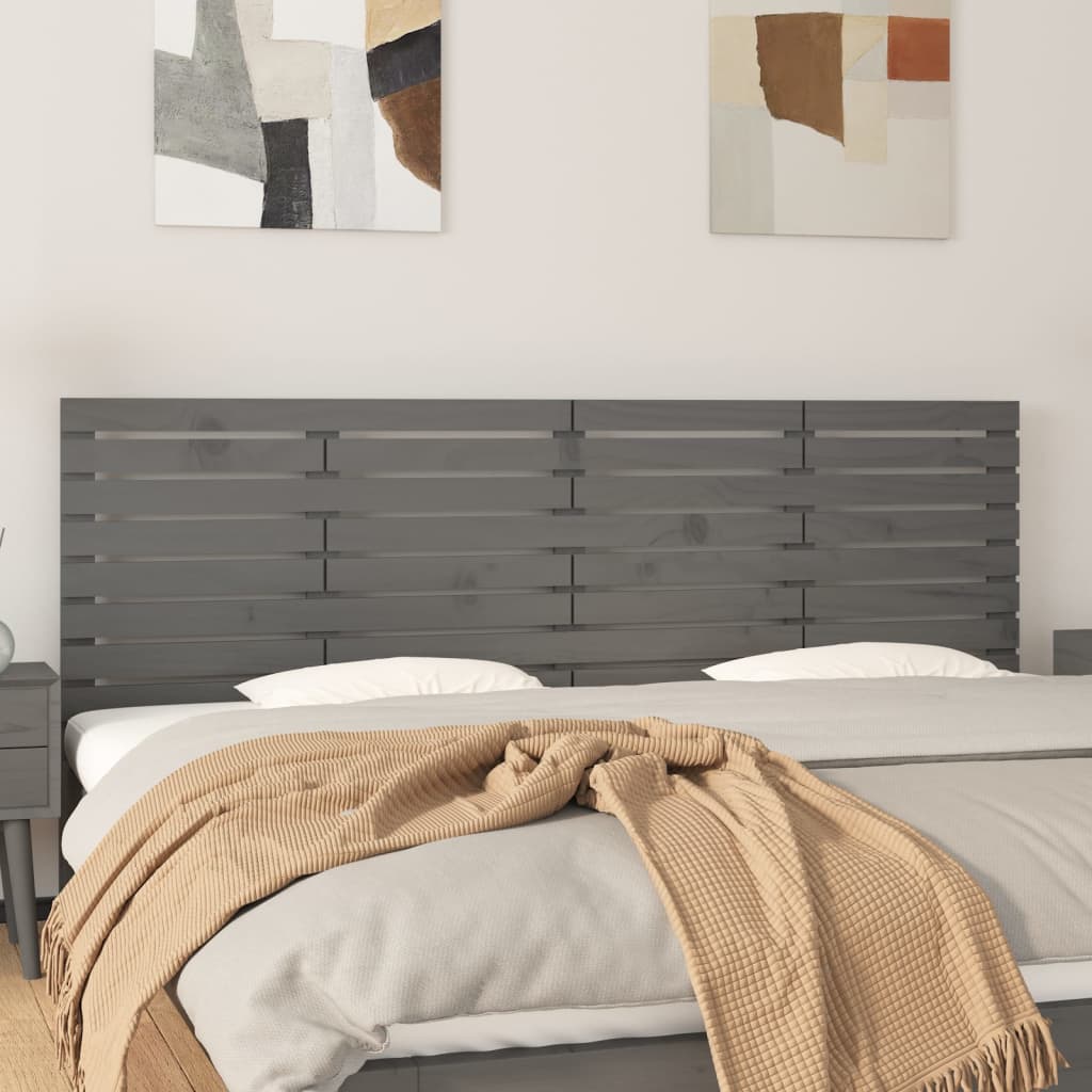 Testiera Da Parete Ambra 126X3X91,5Cm In Legno Massello Di Pino