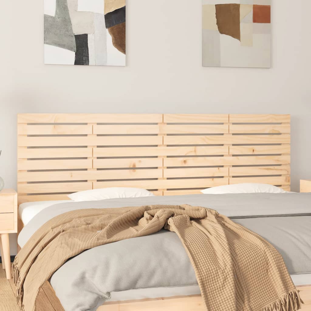 Testiera Da Parete Ambra 126X3X91,5Cm In Legno Massello Di Pino