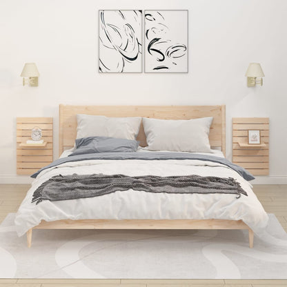 Mensole Da Letto A Parete 2 Pz Ambra Legno Massello Di Pino