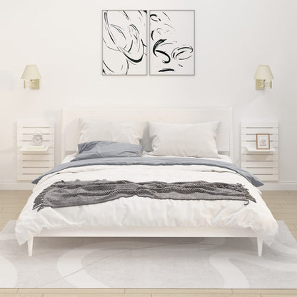 Mensole Da Letto A Parete 2 Pz Ambra Legno Massello Di Pino