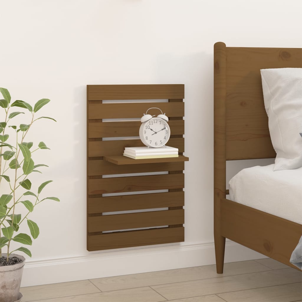Mensole Da Letto A Parete 2 Pz Ambra Legno Massello Di Pino