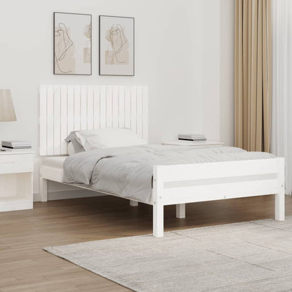 Testiera Da Parete Bianca 127,5X3X110 Cm Legno Massello Di Pino Bianco