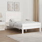 Testiera Da Parete Bianca 127,5X3X110 Cm Legno Massello Di Pino Bianco