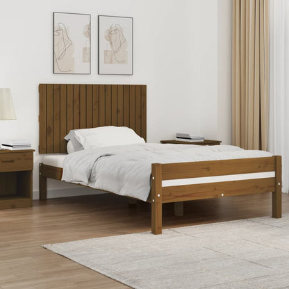 Testiera Da Parete Ambra 166X3X90 Cm In Legno Massello Di Pino Marrone Miele
