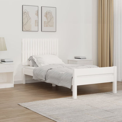Testiera Da Parete Bianca 127,5X3X110 Cm Legno Massello Di Pino Bianco