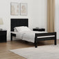 Testiera Da Parete Nera 146,5X3X110Cm In Legno Massello Di Pino Nero