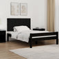 Testiera Da Parete Nera 146,5X3X110Cm In Legno Massello Di Pino Nero