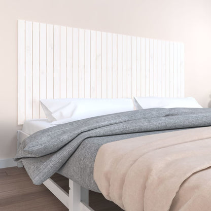 Testiera Da Parete Bianca 127,5X3X110 Cm Legno Massello Di Pino Bianco