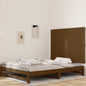 Testiera Da Parete Ambra 166X3X90 Cm In Legno Massello Di Pino Marrone Miele