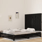 Testiera Da Parete Nera 146,5X3X110Cm In Legno Massello Di Pino Nero