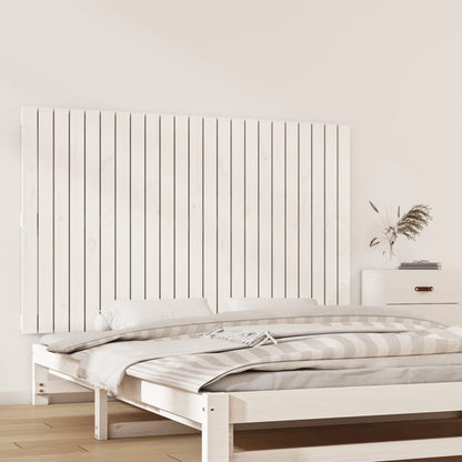 Testiera Da Parete Bianca 127,5X3X110 Cm Legno Massello Di Pino Bianco