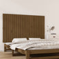 Testiera Da Parete Ambra 166X3X90 Cm In Legno Massello Di Pino Marrone Miele