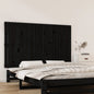 Testiera Da Parete Nera 146,5X3X110Cm In Legno Massello Di Pino Nero