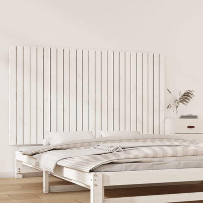 Testiera Da Parete Bianca 127,5X3X110 Cm Legno Massello Di Pino Bianco