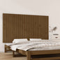 Testiera Da Parete Ambra 166X3X90 Cm In Legno Massello Di Pino Marrone Miele