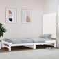 Testiera Da Parete Bianca 127,5X3X110 Cm Legno Massello Di Pino Bianco