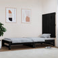Testiera Da Parete Nera 146,5X3X110Cm In Legno Massello Di Pino Nero
