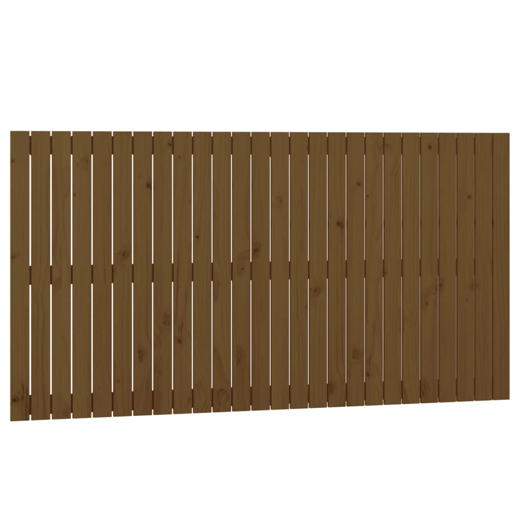 Testiera Da Parete Ambra 166X3X90 Cm In Legno Massello Di Pino Marrone Miele