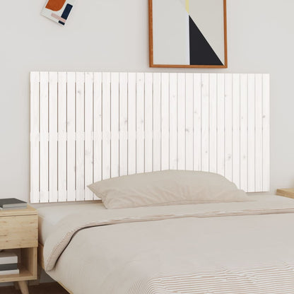 Testiera Da Parete Bianca 127,5X3X110 Cm Legno Massello Di Pino Bianco