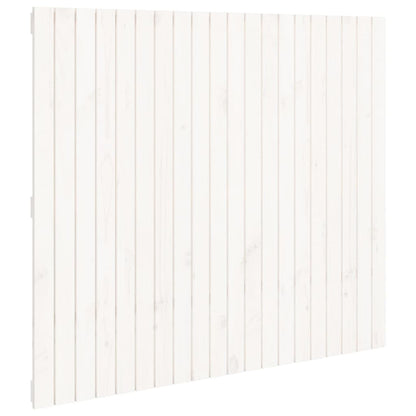 Testiera Da Parete Bianca 127,5X3X110 Cm Legno Massello Di Pino Bianco