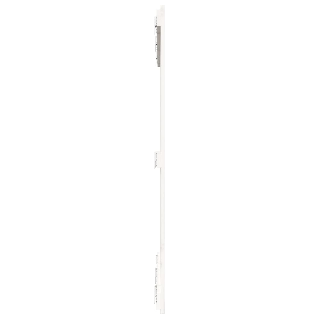 Testiera Da Parete Bianca 127,5X3X110 Cm Legno Massello Di Pino Bianco