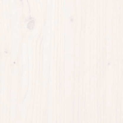 Testiera Da Parete Bianca 127,5X3X110 Cm Legno Massello Di Pino Bianco
