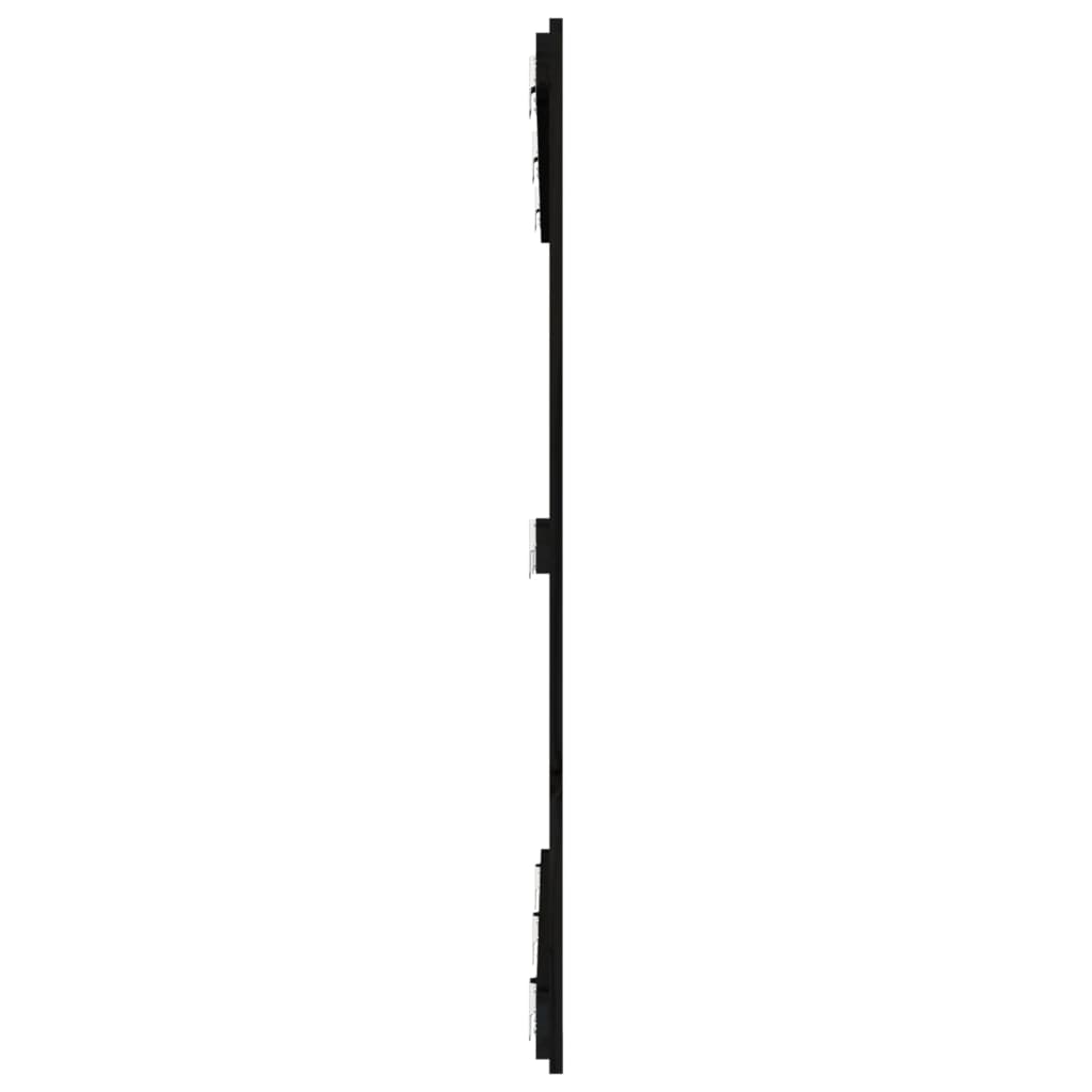 Testiera Da Parete Nera 146,5X3X110Cm In Legno Massello Di Pino Nero