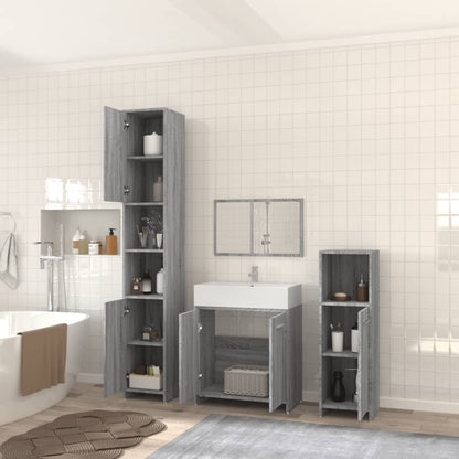 Set Mobili Da Bagno 4 Pz In Legno Multistrato