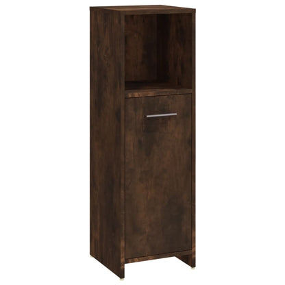 Set Mobili Da Bagno 3 Pz Rovere Fumo In Legno Multistrato