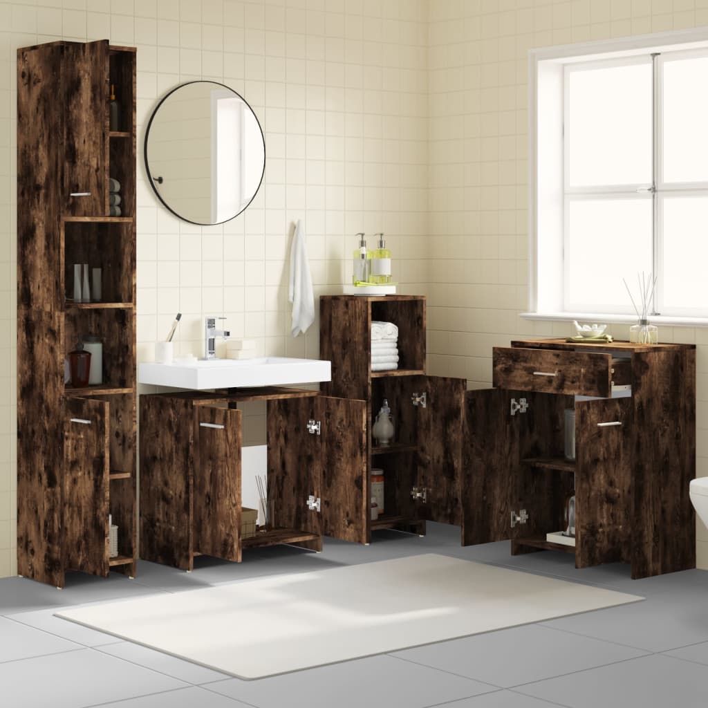 Set Mobili Da Bagno 4 Pz In Legno Multistrato