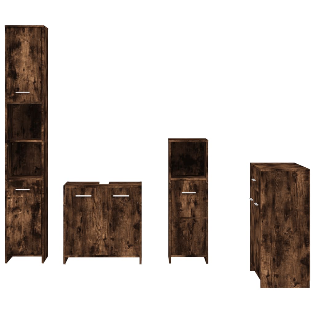 Set Mobili Da Bagno 4 Pz In Legno Multistrato