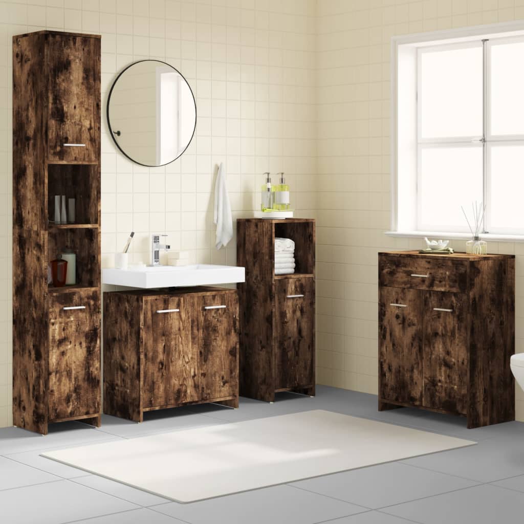 Set Mobili Da Bagno 4 Pz In Legno Multistrato