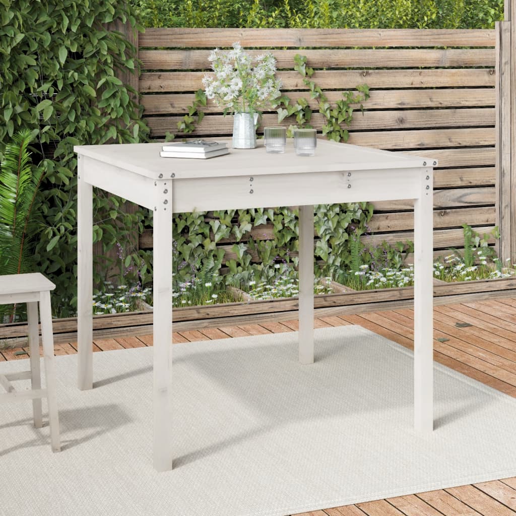 Tavolo Da Giardino 121X82,5X76 Cm In Legno Massello Di Pino