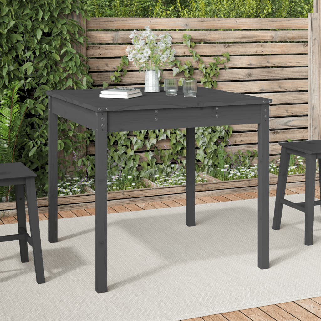 Tavolo Da Giardino 121X82,5X76 Cm In Legno Massello Di Pino