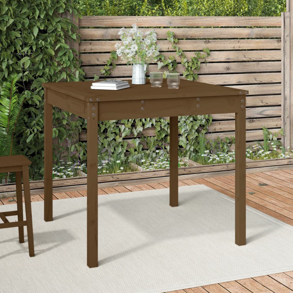 Tavolo Da Giardino 121X82,5X76 Cm In Legno Massello Di Pino
