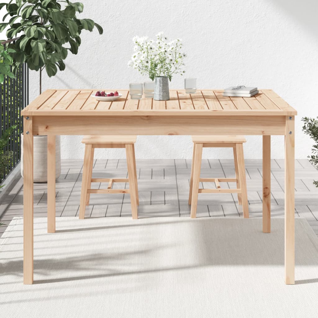 Tavolo Da Giardino 121X82,5X76 Cm In Legno Massello Di Pino