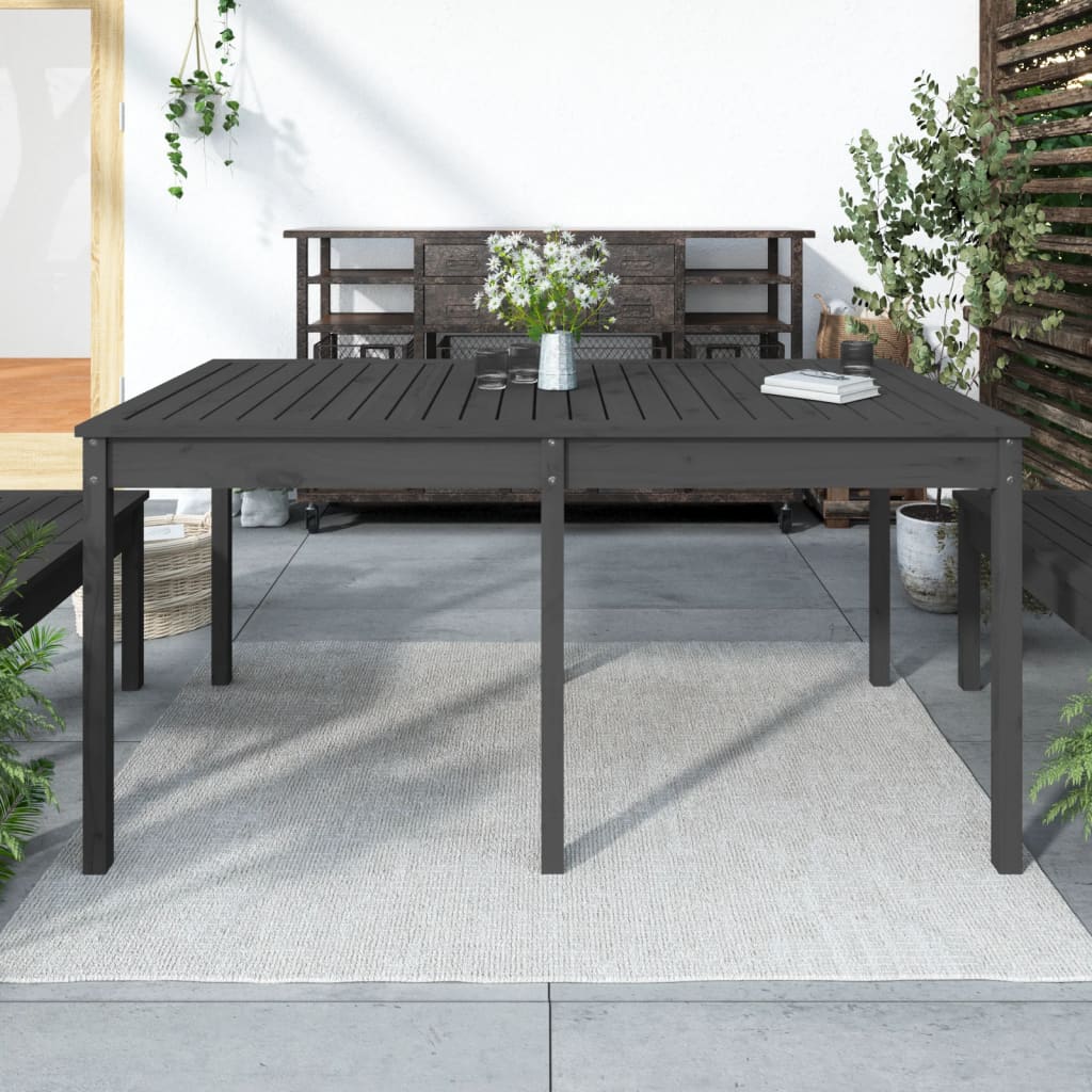 Tavolo Da Giardino 121X82,5X76 Cm In Legno Massello Di Pino