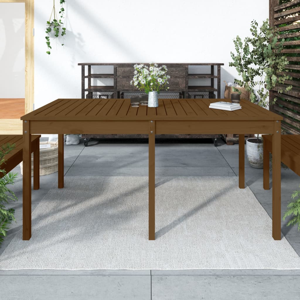 Tavolo Da Giardino 121X82,5X76 Cm In Legno Massello Di Pino