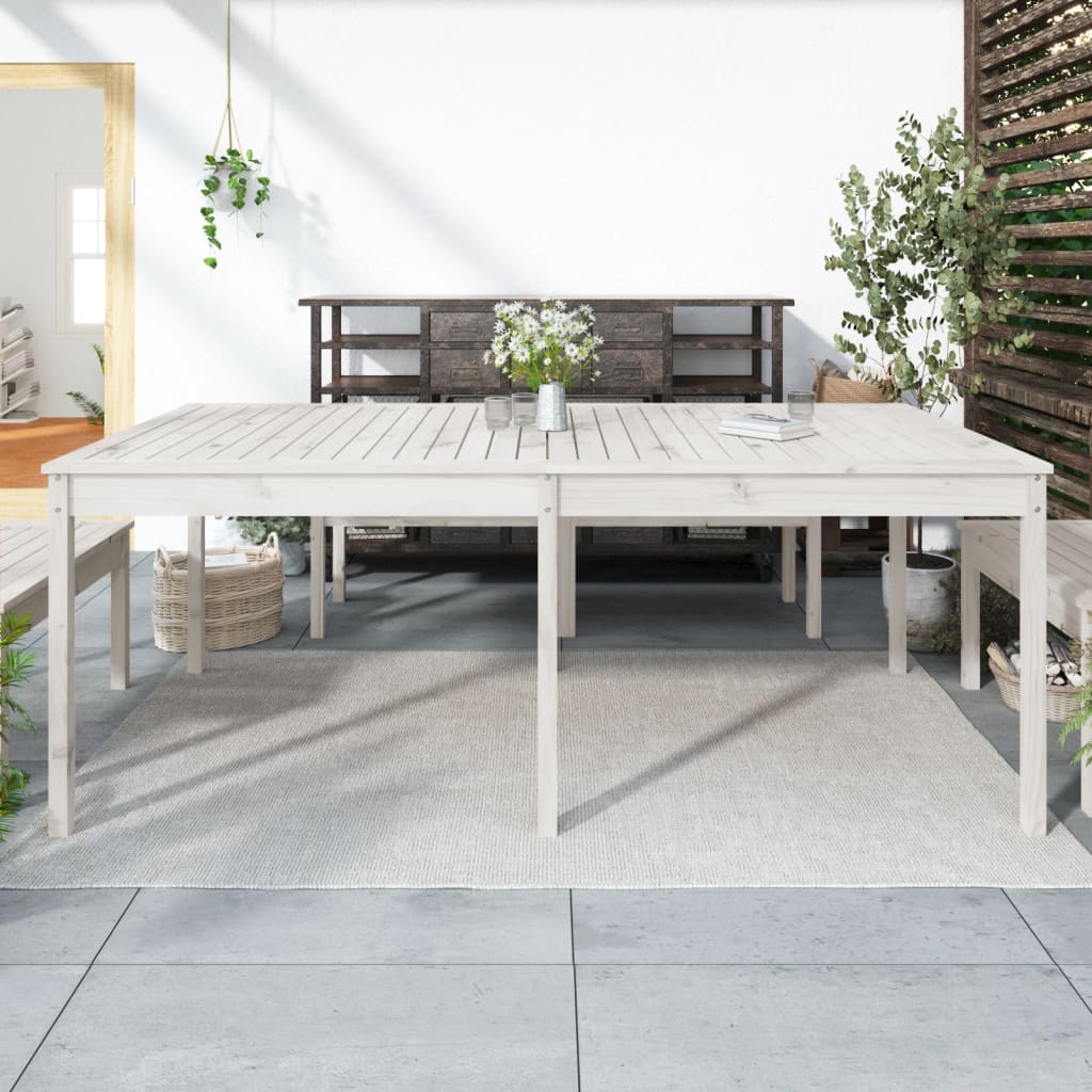 Tavolo Da Giardino 121X82,5X76 Cm In Legno Massello Di Pino