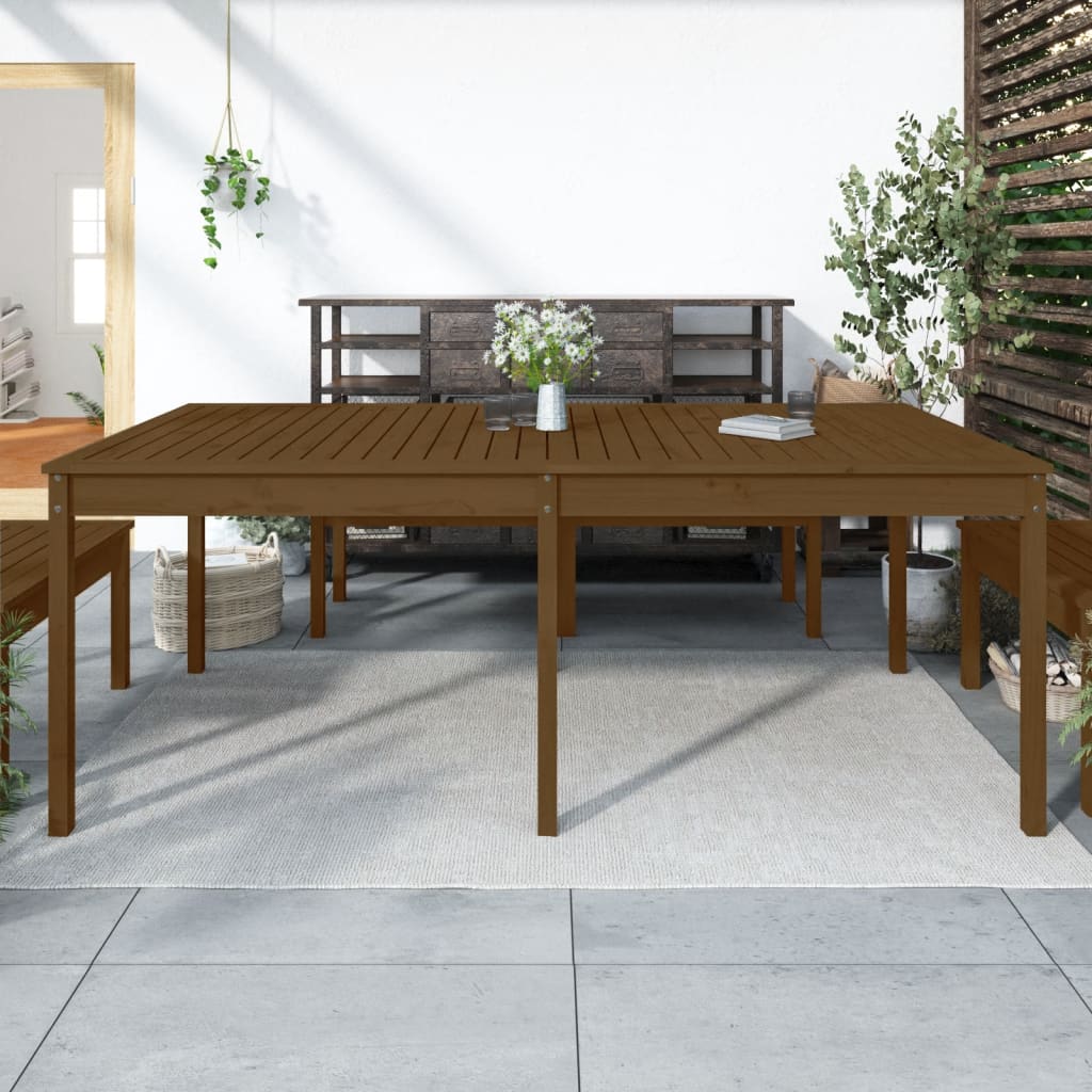 Tavolo Da Giardino 121X82,5X76 Cm In Legno Massello Di Pino