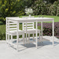 Tavolo Da Giardino Bianco 159,5X82,5X110 Cm Legno Massello Pino