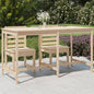 Tavolo Da Giardino Bianco 159,5X82,5X110 Cm Legno Massello Pino