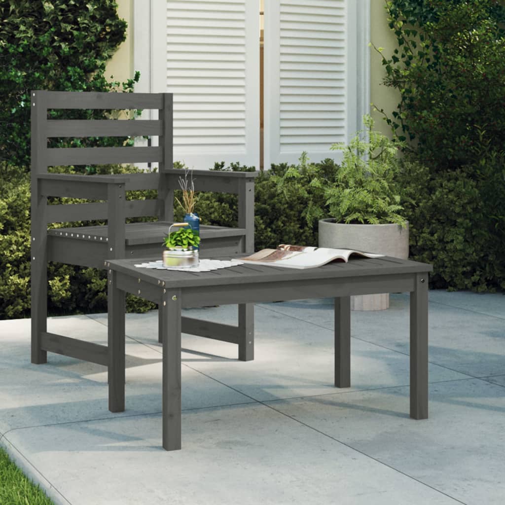 Tavolo Da Giardino 82,5X50,5X45 Cm In Legno Massello Di Pino
