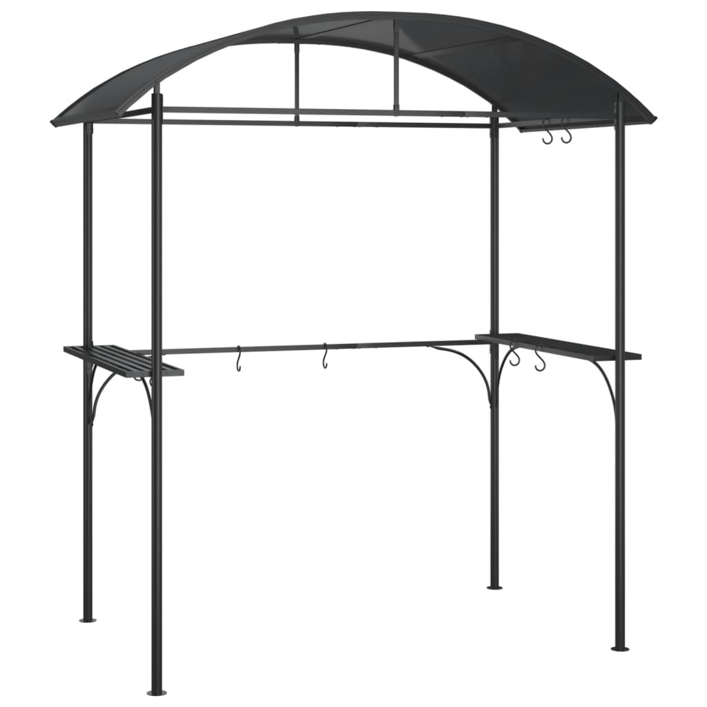 Gazebo Barbecue Ripiani Laterali Antracite 220X115X230 Acciaio
