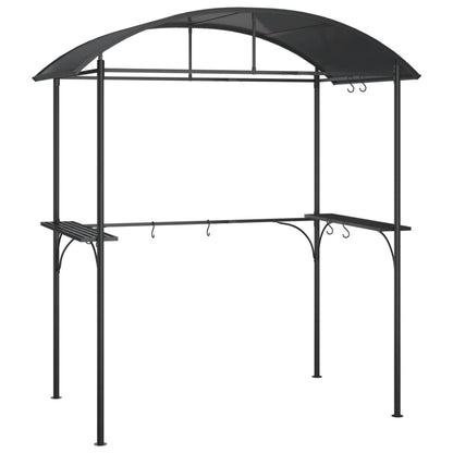 Gazebo Barbecue Ripiani Laterali Antracite 220X115X230 Acciaio