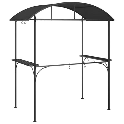 Gazebo Barbecue Ripiani Laterali Antracite 220X115X230 Acciaio