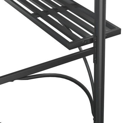 Gazebo Barbecue Ripiani Laterali Antracite 220X115X230 Acciaio