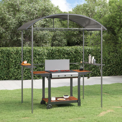 Gazebo Barbecue Ripiani Laterali Antracite 220X115X230 Acciaio