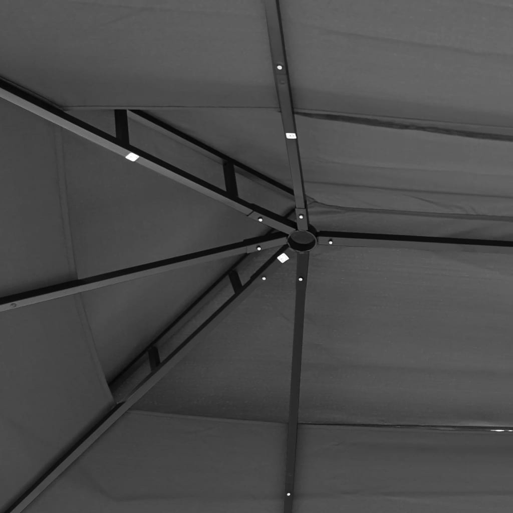 Gazebo Con Pareti Laterali Antracite Acciaio