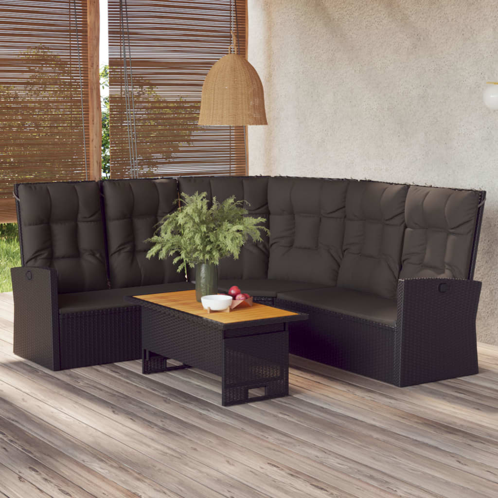 Divano Angolare Reclinabile Con Cuscini In Polyrattan